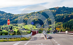 Crossroad in the Black Forest mountains