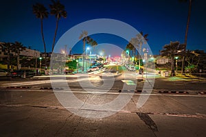 Crossroad on a clear night in Manhattan Beach