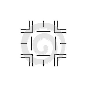 Crossroad top view line icon