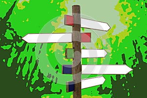 Crossroad wooden directional arrow signs