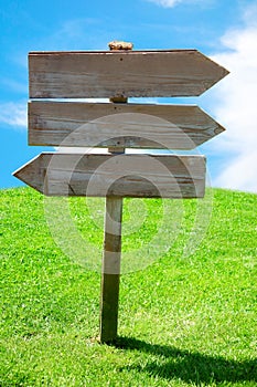 Crossroad Wooden Directional Arrow Signs Meadow photo