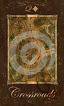 Crossroads. Card of Old Marine Lenormand Oracle