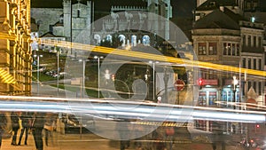 The crossroads near the Sao Bento Railway Station and Porto Cathedral timelapse.