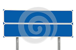 Crossroads Road Sign Two Arrow Blue Isolated photo