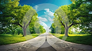 crosss split in road