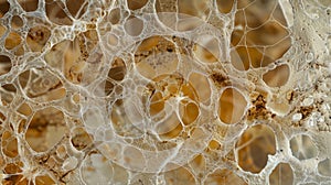 A crosssection of a mycelium network with the hyphae arranged in alternating layers showcasing the incredible strength photo