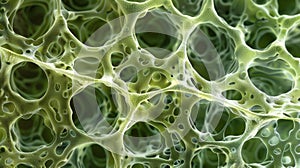 A crosssectional view of a plant cell wall revealing a latticelike structure of cellulose fibers giving the cell its photo