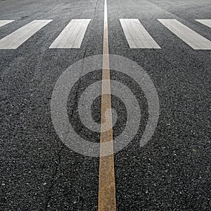 Crosswalk on asphalt road