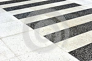 Crosswalk or Zebra crossing on road  on white background