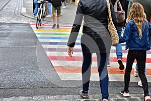 Crosswalks in rainbow colors