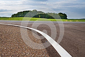 Crossway of countryside road.