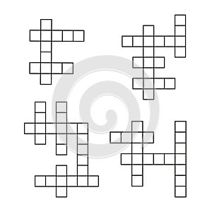 Crossword puzzle flat icons set. Vector crosswords template
