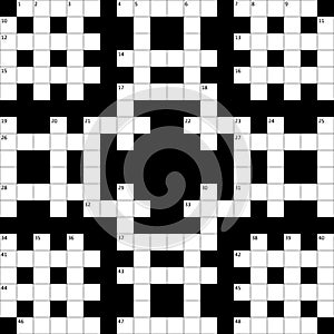 The crossword puzzle grid with numbers is empty.