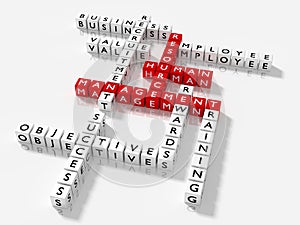 Crossword puzzle with HRM keywords human resource management con