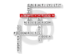 Crossword puzzle with innovation keywords business concept