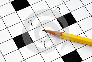 Crossword puzzle with many question marks