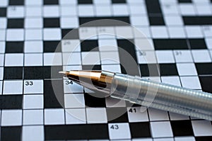 Crossword puzzle with pen