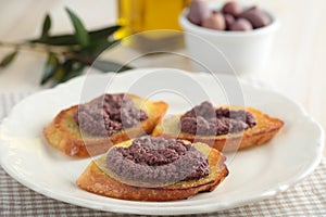 Crostinis with olive pate