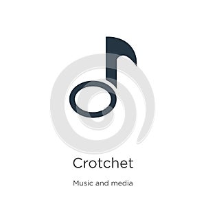Crotchet icon vector. Trendy flat crotchet icon from music and media collection isolated on white background. Vector illustration