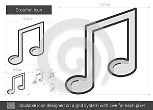 Crotchet line icon.