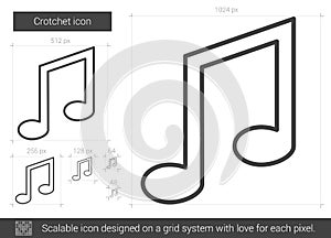 Crotchet line icon.