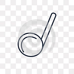 Crotchet vector icon isolated on transparent background, linear