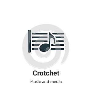 Crotchet vector icon on white background. Flat vector crotchet icon symbol sign from modern music and media collection for mobile