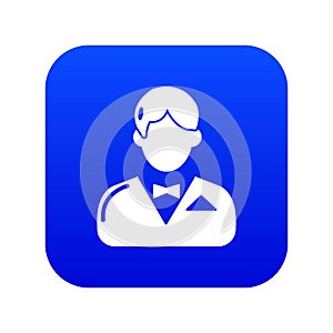 Croupier icon blue vector