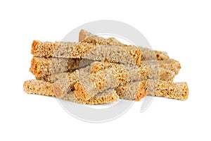 Croutons isolated on white