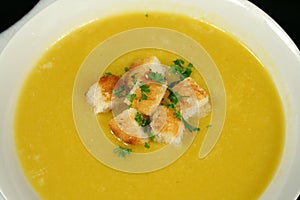 Croutons In Pumpkin Soup