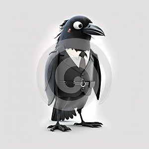 Crow Businessman. Generative AI