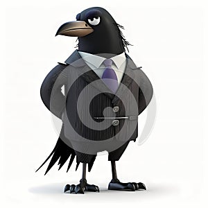 Crow Businessman. Generative AI