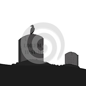 Crow grave tomb silhouette