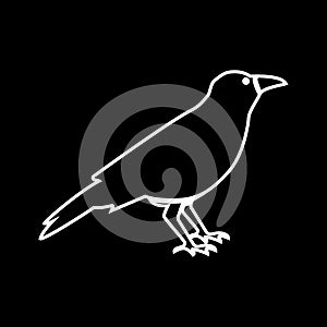 Crow grey set icon .