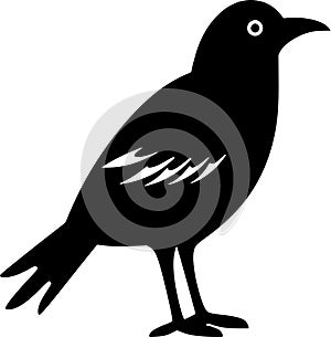 Crow - minimalist and flat logo - vector illustration