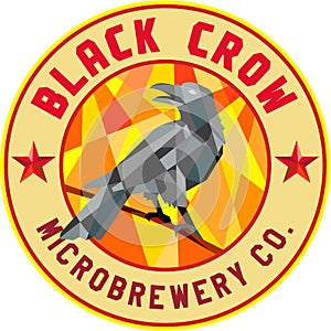 Crow Perched Microbrewery Circle Low Polygon