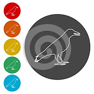 Crow vector illustration design, Crow silhouette