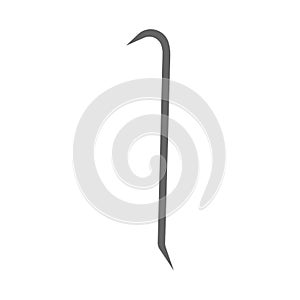 Crowbar danger hand tool burglar gangster housebreaker icon vector. Vandalism silhouette symbol photo