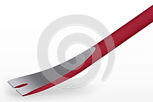 Crowbar. Jemmy. Red Close Up Wrecking Bar Isolated on White