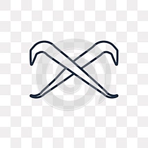 Crowbar vector icon isolated on transparent background, linear C