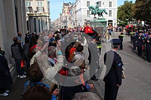 Crowd awaiting on the Prince day Parade in The Hague