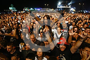 Crowd from the bird`s perspective