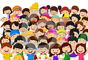 Crowd of children cartoon