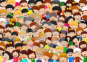 Crowd of children cartoon