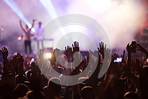 crowd at concert - summer music festival