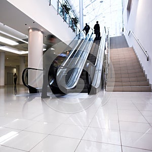 Crowd on escalator