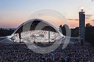 Crowd at Estonian National Song Festival in Tallinn