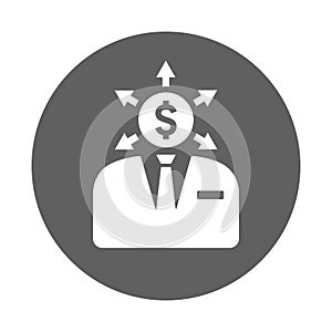 Crowd, finance, funding icon. Gray vector graphics