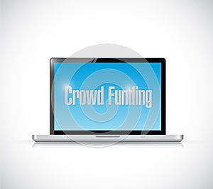 Crowd funding computer sign illustration