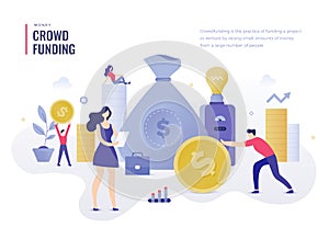 Crowd Funding Flat Illustration Concept